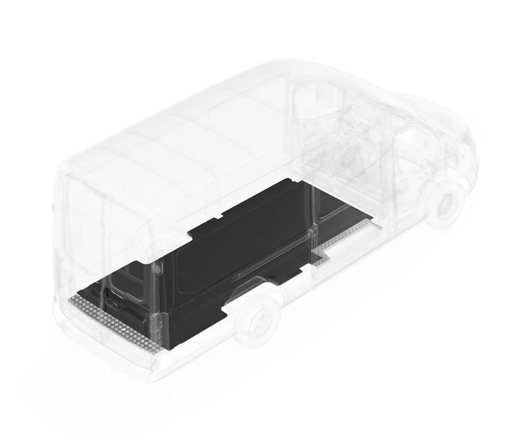 741-123-6441 – LEGEND FLEET Cargo Area Liner, Black Direct Fit Flat Edges Rubber Non-Skid With Door Sill Protector